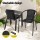Gardeon 5-Piece Outdoor Dining Set: Steel Frame, Stackable Chairs, Weather-Resistant, 90cm Table, 1-Year Warranty