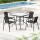 Gardeon 5-Piece Outdoor Dining Set: Steel Frame, Stackable Chairs, Weather-Resistant, 90cm Table, 1-Year Warranty