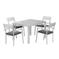 Gardeon Outdoor Dining Set 5-Piece: Extendable Aluminium Table, White, Seats 4-6, Water & UV Resistant, Easy Assembly