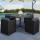 Gardeon Outdoor Dining Set - 5 Piece Black Wicker, Steel Frame, Glass Table, Cushioned Chairs, Water-Resistant Covers