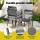 Gardeon 7-Piece Outdoor Dining Set: Black Aluminium Table, 6 Chairs, UV-Resistant Cushions - Perfect for Entertaining