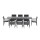 Gardeon 9PCS Outdoor Dining Set - Extendable Aluminium Table & Chairs, Seats 8, Black with Grey Cushions, Patio Ready