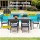 Gardeon 9PCS Outdoor Dining Set - Extendable Aluminium Table & Chairs, Seats 8, Black with Grey Cushions, Patio Ready