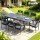 Gardeon 9PCS Outdoor Dining Set - Extendable Aluminium Table & Chairs, Seats 8, Black with Grey Cushions, Patio Ready