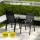 Gardeon Outdoor Dining Set 5-Piece Black Steel Patio Table and Stackable Chairs, Weather-Resistant, 80x80cm