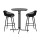 Gardeon 3PC Outdoor Bar Set - Black Steel & MDF Table, Polypropylene Bar Stools, Weather-Resistant Patio Furniture Set