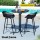 Gardeon 3PC Outdoor Bar Set - Black Steel & MDF Table, Polypropylene Bar Stools, Weather-Resistant Patio Furniture Set