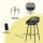 Gardeon 3PC Outdoor Bar Set - Black Steel & MDF Table, Polypropylene Bar Stools, Weather-Resistant Patio Furniture Set