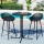 Gardeon 3PC Outdoor Bar Set - Black Steel & MDF Table, Polypropylene Bar Stools, Weather-Resistant Patio Furniture Set