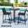 Gardeon 3PC Outdoor Bar Set: Black Steel & MDF Table with High-Back Textilene Chairs, Weather-Resistant Patio Bistro Set