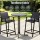 Gardeon 3PC Outdoor Bar Set: Black Steel & MDF Table with High-Back Textilene Chairs, Weather-Resistant Patio Bistro Set