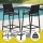 Gardeon 3PC Outdoor Bar Set: Black Steel & MDF Table with High-Back Textilene Chairs, Weather-Resistant Patio Bistro Set