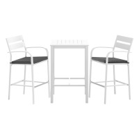 Gardeon 3-Piece Outdoor Aluminium Bar Set: Stylish Bistro Stools & Table with Cushions for Patios - Weather-Resistant
