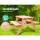 Keezi Kids Wooden Outdoor Picnic Set - Sturdy Fir Wood, Seats 4, Non-Toxic Finish, Indoor/Outdoor Use, Ages 3-8