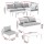Gardeon 4-Seater Outdoor Aluminium Sofa Set - Water & UV Resistant Cushions, Easy Assembly, White, Grey Cushions