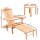 Gardeon 3PC Adirondack Outdoor Set: Hemlock Wood Chairs with Slide-Out Ottoman & Table, Foldable for Patio or Beach
