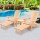 Gardeon 3PC Adirondack Outdoor Set: Hemlock Wood Chairs with Slide-Out Ottoman & Table, Foldable for Patio or Beach