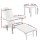 Gardeon 3PC Adirondack Outdoor Lounge Set - White, Hemlock Wood, Foldable, with Ottoman & Table, Eco-Friendly Paint