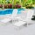 Gardeon 3PC Adirondack Outdoor Lounge Set - White, Hemlock Wood, Foldable, with Ottoman & Table, Eco-Friendly Paint
