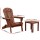 Gardeon 3PC Adirondack Set: Foldable Fir Wood Chairs & Table, Eco-Friendly Brown Finish, High Back, Wide Armrests