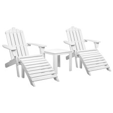 Gardeon 5PC White Adirondack Patio Set: Fir Wood Chairs, Table & Footstools - UV-Resistant, Eco-Friendly, Easy Assembly Gardeon 5PC White Adirondack Patio Set: Fir Wood Chairs, Table & Footstools - UV-Resistant, Eco-Friendly, Easy Assembly