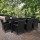 Gardeon 9-Piece Outdoor Dining Set with Black PE Rattan, Aluminium Frame, 5mm Glass Table, and Water-Resistant Cover