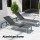 Gardeon Sun Lounge: Weather-Resistant Aluminium Folding Beach Chair with Wheels, 5-Position Adjustable, Dark Grey