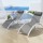 Gardeon 3 Piece Sun Lounge Set Outdoor Lounger Chairs and Table, Steel Frame, Textilene, 5-Position Adjustable, White