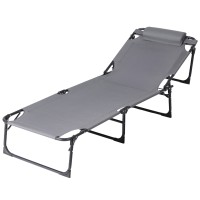Gardeon Sun Lounger Folding Beach Chair - 4-Position Adjustable, 600D Textilene, Steel Frame, Outdoor Patio Furniture