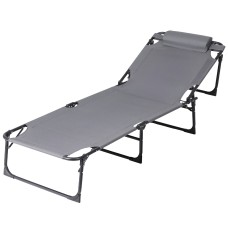 Gardeon Sun Lounger Folding Beach Chair - 4-Position Adjustable, 600D Textilene, Steel Frame, Outdoor Patio Furniture
