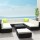 Gardeon 10-Piece Outdoor Sofa Set, Wicker, UV-Resistant, 9-Seater, Black Frame, Beige Cushions, Tempered Glass Table