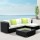 Gardeon 5-Piece Outdoor Sofa Set: UV-Resistant Wicker, Durable Aluminium Frame, Removable Cushions, Glass Table, 4-Seater