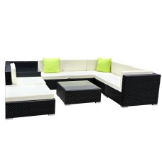 Gardeon 9-Piece Outdoor Wicker Sofa Set – Durable UV-Resistant, Includes Table, Storage Cover, and Cushions Gardeon 9-Piece Outdoor Wicker Sofa Set – Durable UV-Resistant, Includes Table, Storage Cover, and Cushions