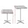 Gardeon Outdoor Bar Table: Adjustable Aluminium, Stainless Steel Top, 70/110cm, Foldable, Sturdy Base, Silver