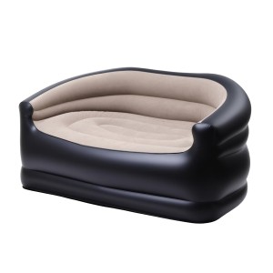 Gardeon Outdoor Inflatable Couch: 2-Seater Lounge, Soft Flocked PVC, Portable with Pump, 300kg Capacity, Coffee Colour