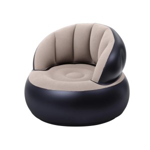 Gardeon Inflatable Chair: Durable Flocked PVC, 70cm, Coffee & Black, with Pump - Perfect for Camping & Indoor Comfort