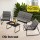 Gardeon 4PCS Outdoor Sofa Set - Durable Steel Frame, Weather-Resistant Textilene, Black Patio Furniture with Glass Table