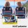 Gardeon Outdoor Beach Chairs Set of 2, Steel Frame, 5-Position Recline, Backpack Cooler, Blue Stripe, 150kg Capacity