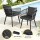 Gardeon 3 Piece Outdoor Bistro Set, Grey PE Wicker Patio Lounge Setting with Cushions, Steel Frame & Glass Table