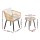 Gardeon 3 Piece Outdoor Bistro Set Natural PE Wicker Patio Furniture with Cushions and Glass Table, 2 Chairs