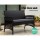 Gardeon 4PCS Black Outdoor Sofa Set - Wicker Harp Design, Steel Frame, Tempered Glass Table, Cushions & Storage Cover