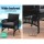 Gardeon 4PCS Black Outdoor Sofa Set - Wicker Harp Design, Steel Frame, Tempered Glass Table, Cushions & Storage Cover