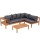 Gardeon 5-Seater Outdoor Sofa Set, Solid Wood, Easy Assembly, Removable Cushions, Built-in Side Table, Family-Friendly