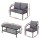 Gardeon 4PC Outdoor Sofa Set - Steel Frame, Rope Backrest, Tempered Glass Table, Water-Resistant Cushions, 4-Seater