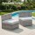 Gardeon 2 PCS Outdoor Rattan Modular Single Sofa Set Grey Powder Coated Metal Frame Cushions 8cm Comfort