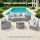 Gardeon 2 PCS Outdoor Rattan Modular Single Sofa Set Grey Powder Coated Metal Frame Cushions 8cm Comfort