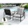 Gardeon 3PC Outdoor Bistro Set - Black Steel Frame, UV-Resistant Cushions, Easy Assembly, Weatherproof Patio Furniture