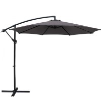 Instahut 3m Charcoal Cantilever Outdoor Umbrella - UV50+ Water-Resistant Polyester, Steel Frame, Garden & Patio Shade