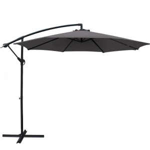Instahut 3m Charcoal Cantilever Outdoor Umbrella - UV50+ Water-Resistant Polyester, Steel Frame, Garden & Patio Shade