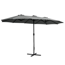 Instahut 4.57m Charcoal Outdoor Umbrella, UV50+ Water-Resistant Polyester, Steel Frame, Dodecagon Canopy, Tilt Feature